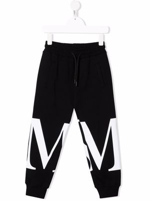 MSGM Kids pantalon de jogging à logo imprimé - Noir