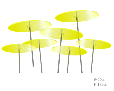 7 stuks! Zonnevangers Citroen geel groot 175x20 cm Cazador Del Sol - Cazador del sol
