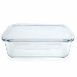 Vershoudbakje/lunchbox - luchtdicht - met clips - glas - 23 x 17 cm - 1500 ml