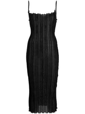 A. ROEGE HOVE robe mi-longue Katrine à design nervuré - Noir