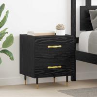 Nachtkastje 2 pcs Zwart eiken 40 x 35 x 47,5 cm Bewerkt hout