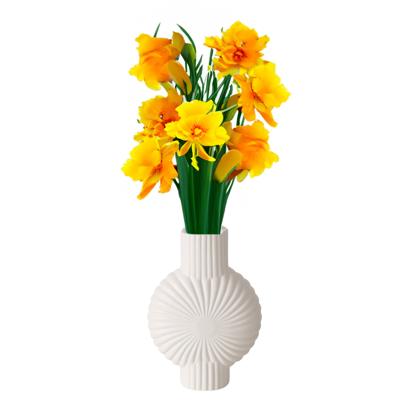 Bloemenvaas Venice - wit - keramiek - D20 x H28 cm - Stelen en boeketten - Grieks/romeins thema