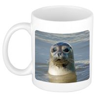 Foto mok grijze zeehond mok / beker 300 ml - Cadeau zeehonden liefhebber