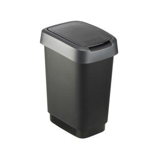 Rotho afvalemmer 10l twist dark silver