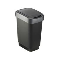 Rotho afvalemmer 10l twist dark silver