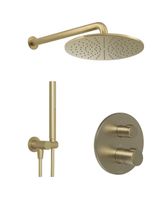 Blaufoss Smartbox Round inbouw regendoucheset thermostatische kraan Brushed Champagne Gold