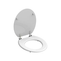 Toiletzitting Schutte White MDF RVS Scharnieren Wit - thumbnail