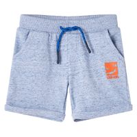 Kindershorts met trekkoord 104 gemleerd blauw