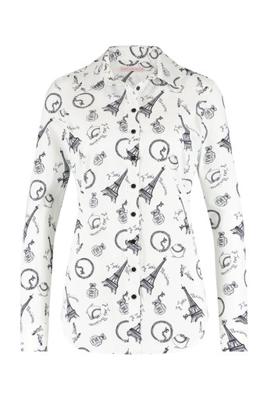 Poppy paris blouse - off white/black - 07146