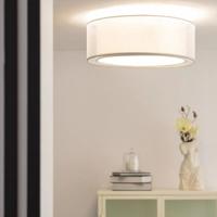 Plafondlamp grijs groot 'Eve' wit modern stof 3x e27 fitting 50 cm Plafondlamp grijs groot 'Eve' wit modern stof 3x e27 fitting 50 cm