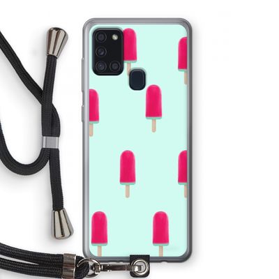 Waterijsje: Samsung Galaxy A21s Transparant Hoesje met koord