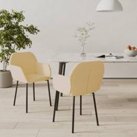 Eetkamerstoelen 2 st fluweel crmekleurig