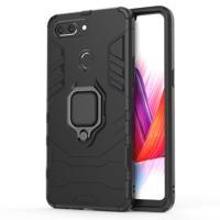 PC + TPU schokbestendige beschermhoes voor OPPO R15 Pro met magnetische ring houder (zwart)