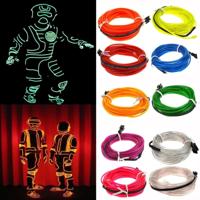 Flexibele LED licht EL draad string strip touw Glow decor Neon Lamp USB Controleer 3M energiebesparing Mask glazen Glow lijn F277 Random kleuren leve