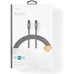 Digitale Audiokabel | TosLink Male - TosLink Male | Gun Metal Grey | Gevlochten Kabel