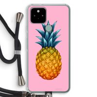 Grote ananas: Pixel 5 Transparant Hoesje met koord