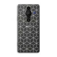Zwart-witte kubussen: Sony Xperia Pro-I Transparant Hoesje