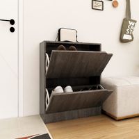 VidaXL Schoenenkast 2 deuren 59x24x74 cm bewerkt hout sonoma eiken