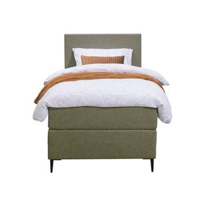 Boxspring Liv egaal - groen - 90x200 cm - slanke poot - Leen Bakker