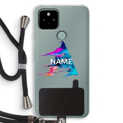 Abstract Spectrum: Pixel 5 Transparant Hoesje met koord