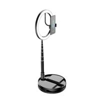 Portable opvouwbare studio-niveau professionele vulling licht mobiele telefoon beugel LED-ring licht (zwart)