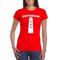 Amsterdammertje shirt rood dames - thumbnail