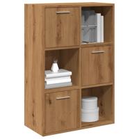 Boekenrek 60,5x30x90 cm bewerkt hout artisanaal eikenkleurig - thumbnail