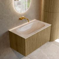 Badmeubel Mondiaz Kurve-Dlux | 80 cm | Meubelkleur Dusk | Wastafelkleur Meli | Solid surface | Wasbak midden spoelbak | Zonder kraangat(en) Badmeubel Mondiaz Kurve-Dlux | 80 cm | Meubelkleur Dusk | Wastafelkleur Meli | Solid surface | Wasbak midden spoelbak | Zonder kraangat(en)