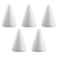 Piepschuim kegel - 5x stuks - wit - H6 cm - styropor vormen - Hobby/diy - knutselmateriaal