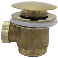 Wiesbaden Caral Clickwaste Afvoerplug - Vrijstaand Bad - 1 1/2" - Geborsteld Messing - PVD