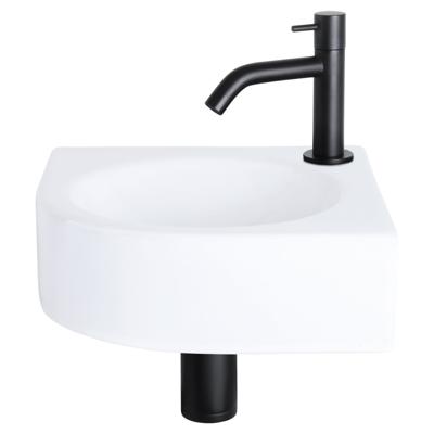 Differnz Cleo fonteinset keramiek - kraan gebogen - 30 x 30 x 10 cm - mat zwart