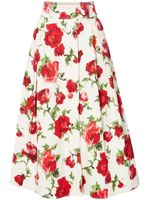 Carolina Herrera floral-print A-line skirt - Blanc