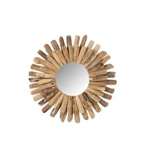 J-Line spiegel Rond - hout - naturel - large - Ø 70 cm