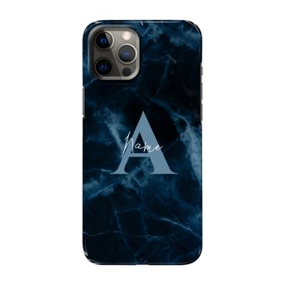 Midnight Marble: Volledig geprint iPhone 12 Pro Max Hoesje