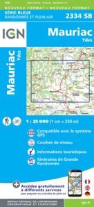 Wandelkaart - Topografische kaart 2334SB Mauriac | IGN - Institut Géog