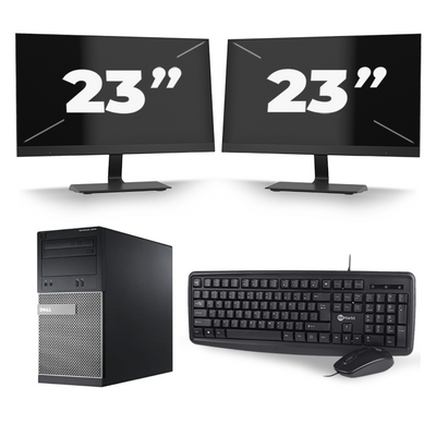 Dell Optiplex 390 Micro Tower - Intel Core i7-2e Generatie - 16GB RAM - 256GB SSD - Windows 10 + 2x 23 inch Monitor