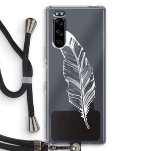 Pluim: Sony Xperia 5 Transparant Hoesje met koord