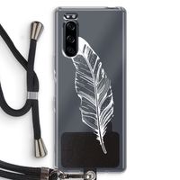 Pluim: Sony Xperia 5 Transparant Hoesje met koord