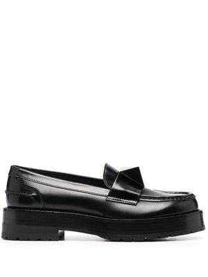 Valentino Garavani mocassins Rockstud à plateforme - Noir