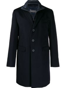 Herno manteau droit à doublure amovible - Bleu