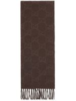 Gucci GG jacquard cashmere scarf - Marron - thumbnail