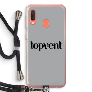 Topvent Grijs Zwart: Samsung Galaxy A20e Transparant Hoesje met koord