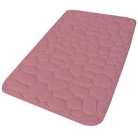Urban Living Badkamerkleedje/badmat tapijt - memory foam - oud roze - 50 x 80 cm   - - thumbnail