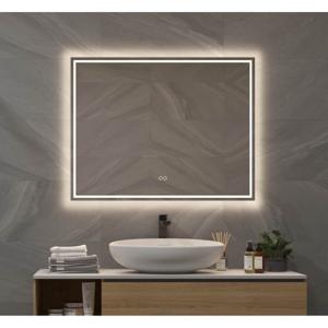 Badkamerspiegel SPV9000 | 80x70 cm | Directe LED verlichting | Touch button | Met spiegelverwarming