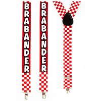 Carnaval verkleed bretels Brabant - Brabander - rood met wit geblokt - volwassenen Carnaval verkleed bretels Brabant - Brabander - rood met wit geblokt - volwassenen