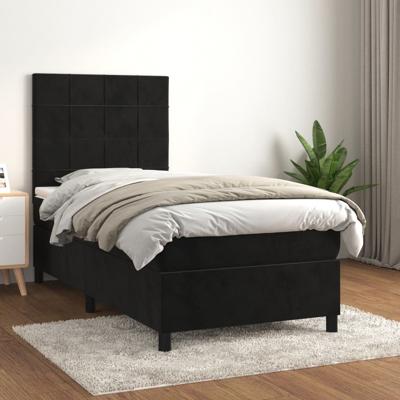 Boxspring met matras fluweel zwart 100x200 cm