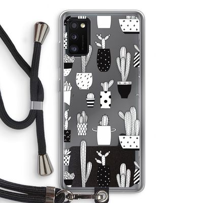 Cactusmotief: Samsung Galaxy A41 Transparant Hoesje met koord