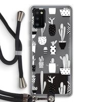 Cactusmotief: Samsung Galaxy A41 Transparant Hoesje met koord