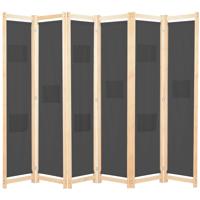Kamerscherm met 6 panelen 240x170x4 cm stof grijs