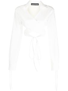 ANDREĀDAMO chemise à taille nouée - Blanc